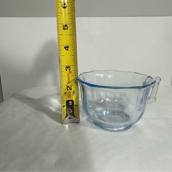 Cambridge Vintage Glass DECAGON Moonlight Blue Cups, Saucers & Plates Set 12 - Picture 13 of 16